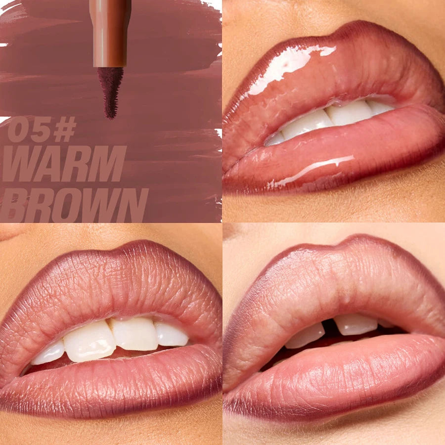 Velvet Matte Waterproof Lip Liner Pencil – Nude & Cherry Red