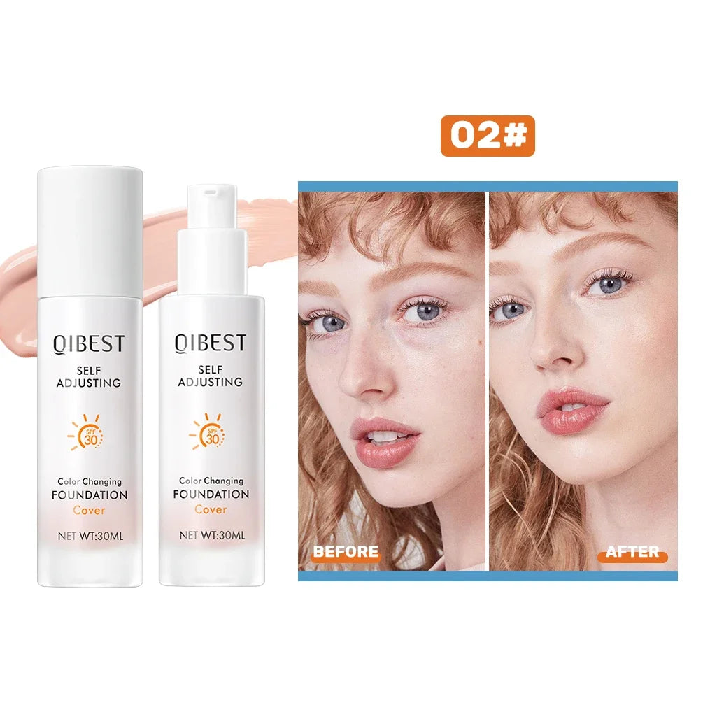 QIBEST Liquid Foundation Hydrating Medium Full Coverage Concealer SPF 30+ Long Wearing Waterproof Foundation Natural Makeup Peaceful Pleasures Health and Wellness Foundation 02