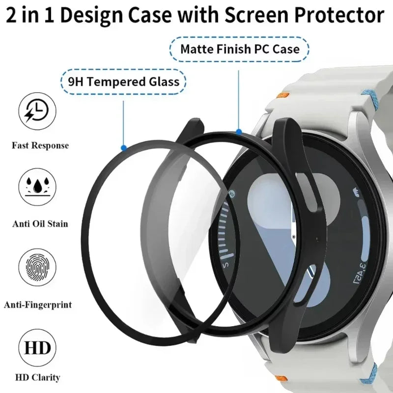 Silicone Band + PC Case for Samsung Galaxy Watch 7/6/5/4 40mm 44mm