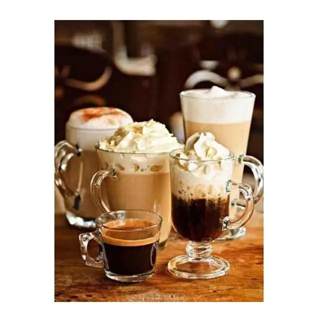 Nordic Retro Coffee Cups Canvas Wall Art Print | Café Decor