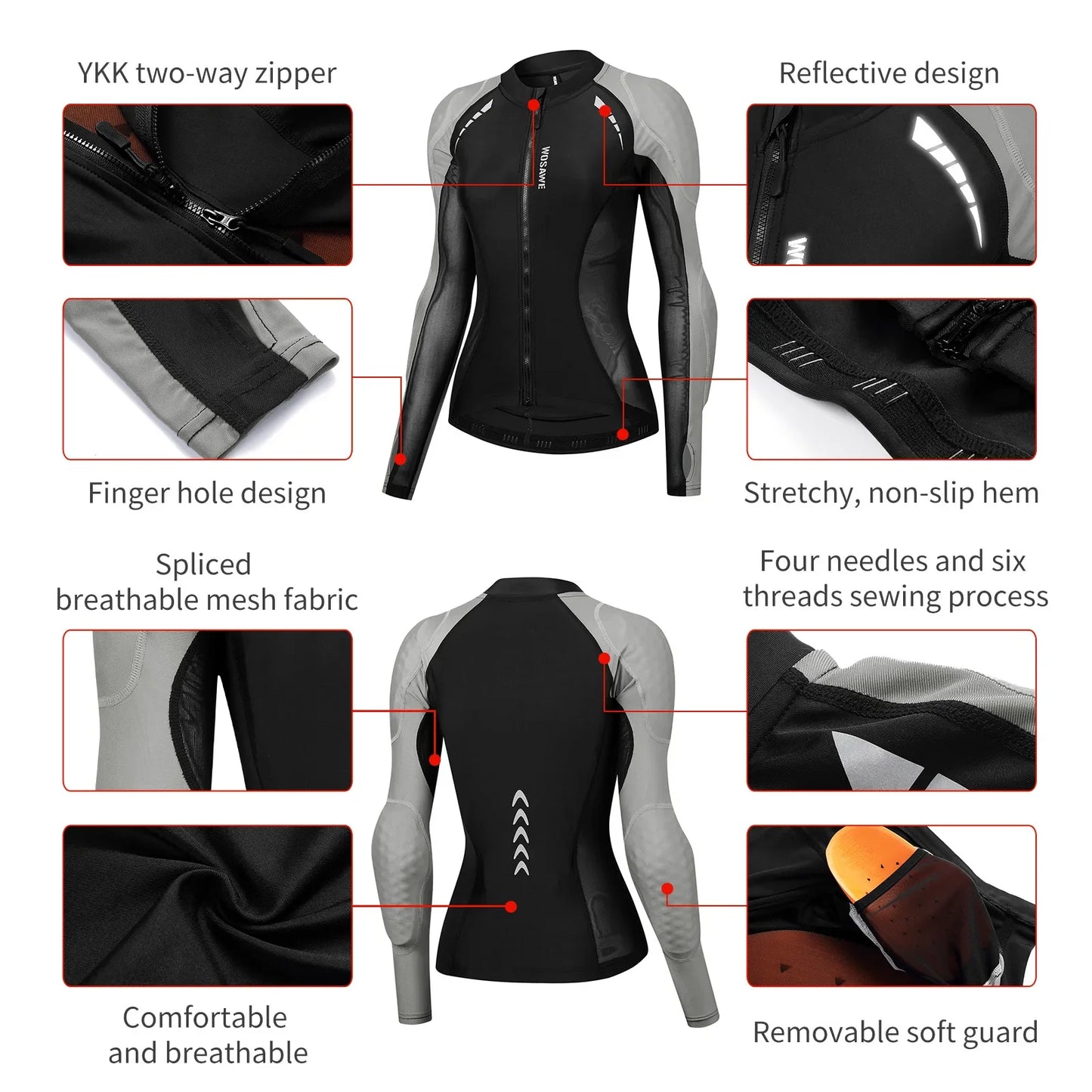 Womens Motorcycle Jacket Armor CE2 Certified Protection Visibility