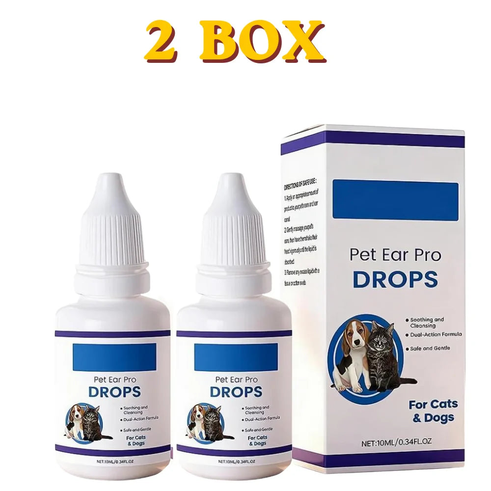 Pet Ear Cleaning Drops for Dogs & Cats | Earwax Solution