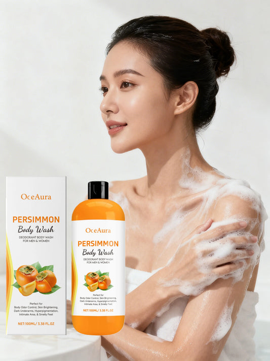 OceAura Persimmon Fresh Shower Gel | Deep Clean Body Wash 100ml Shower Gel Peaceful Pleasures Health and Wellness