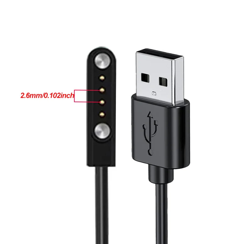 Universal Magnetic USB Charging Cable – Smartwatch & Devices Peaceful Pleasures Health and Wellness W67 Black
