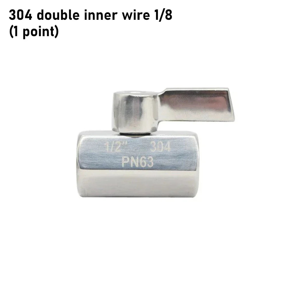 304 Stainless Steel Mini Ball Valve PN63 – Threaded Two-Way