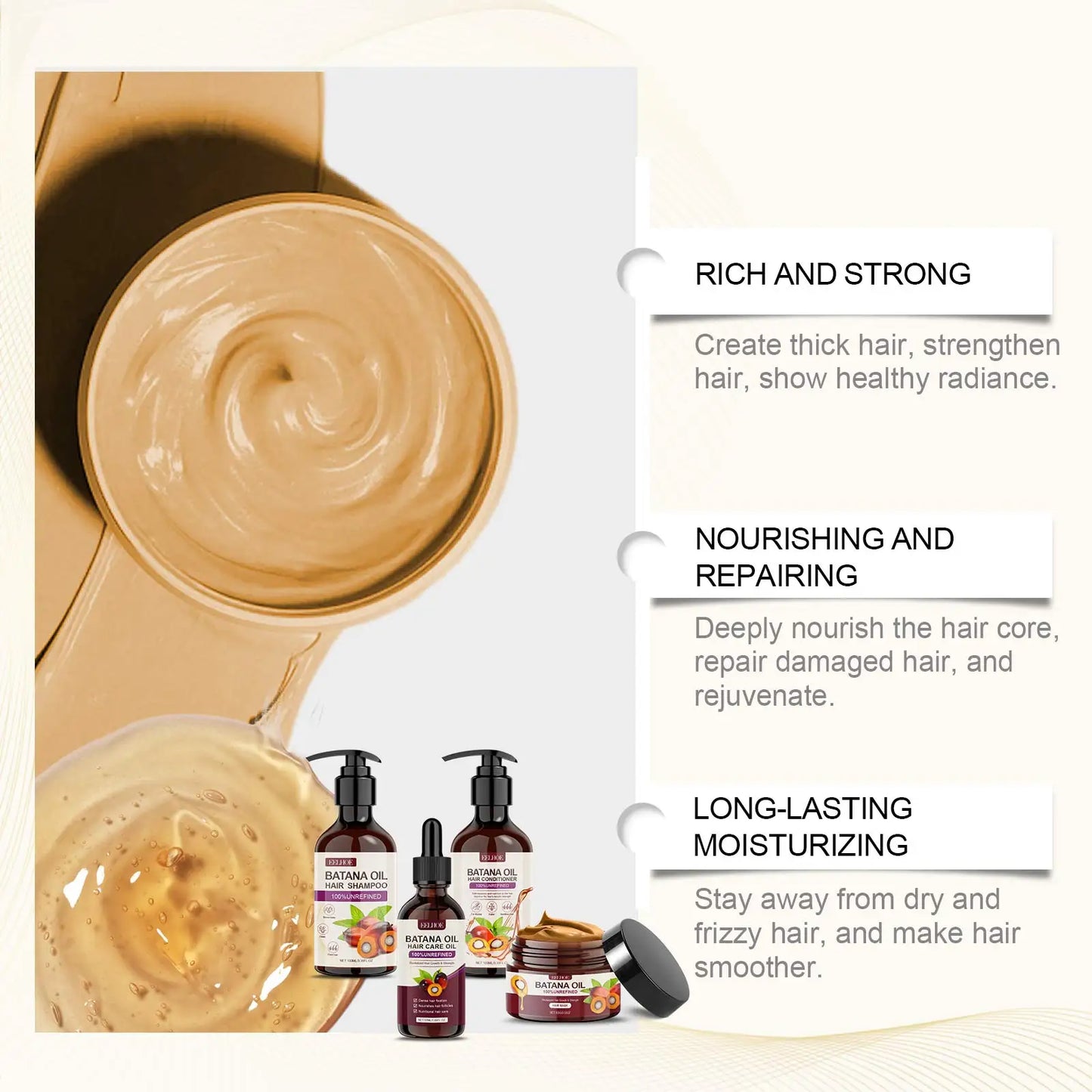 Batana Oil Hair Growth Kit – Shampoo, Conditioner, Mask & Oil