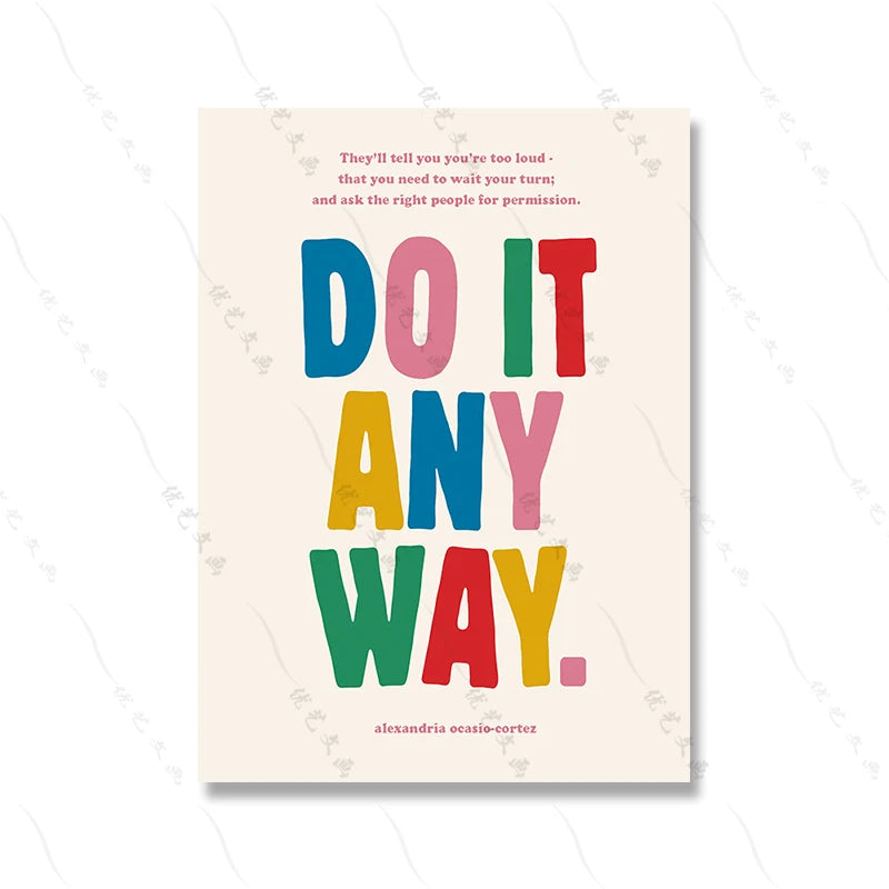 Feminist Rainbow Motivational Canvas Wall Art Print | Girl Power