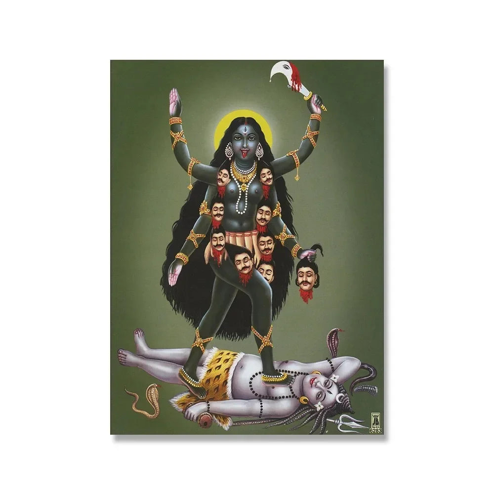 Shiva Parvati Poster Hinduism Religious Art Ganesha Canvas Painting Vishnu Printed Wall Picture Living Room Home Decoration Peaceful Pleasures Health and Wellness