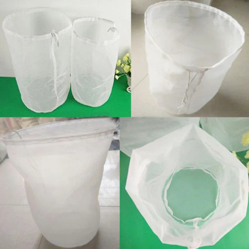 Fine Mesh Homebrew Straining Bags – Reusable Nylon 2 Pack