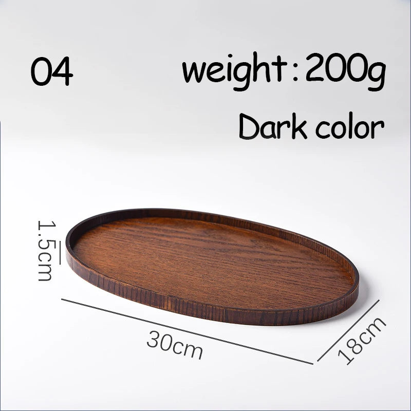 Oval Serving Trays Tableware Dessert Tea Saucer Coasters Coffee Coasters Wooden Plate Storage Food Display Home Hotel Decor Peaceful Pleasures Health and Wellness 04