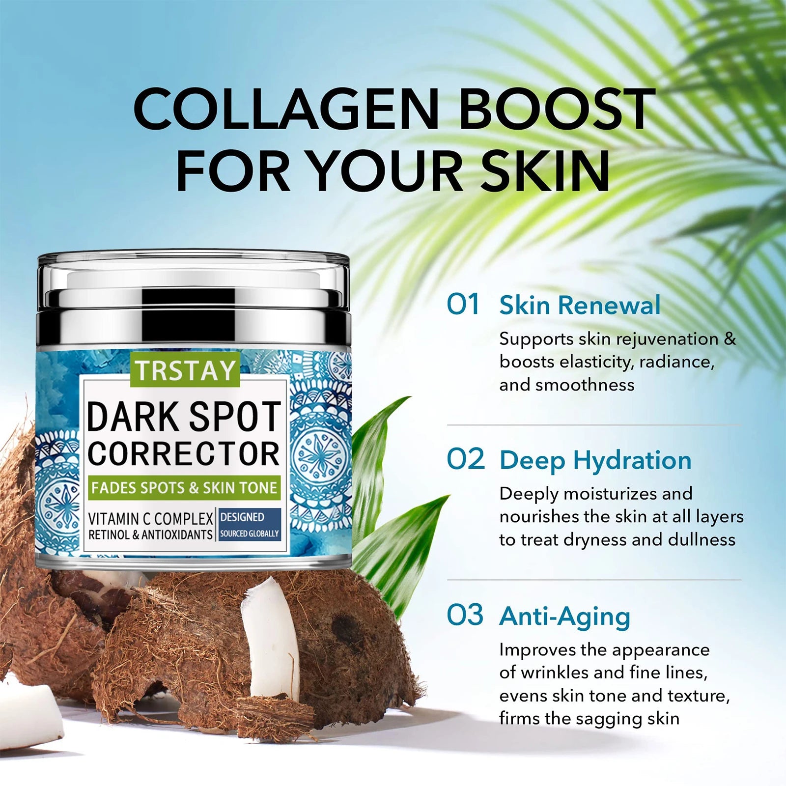 Face Moisturizer Collagen Retinol Cream with Hyaluronic Acid - Day & Night Cream - Skin Tightening Cream for Face - Anti Aging F Peaceful Pleasures Health and Wellness