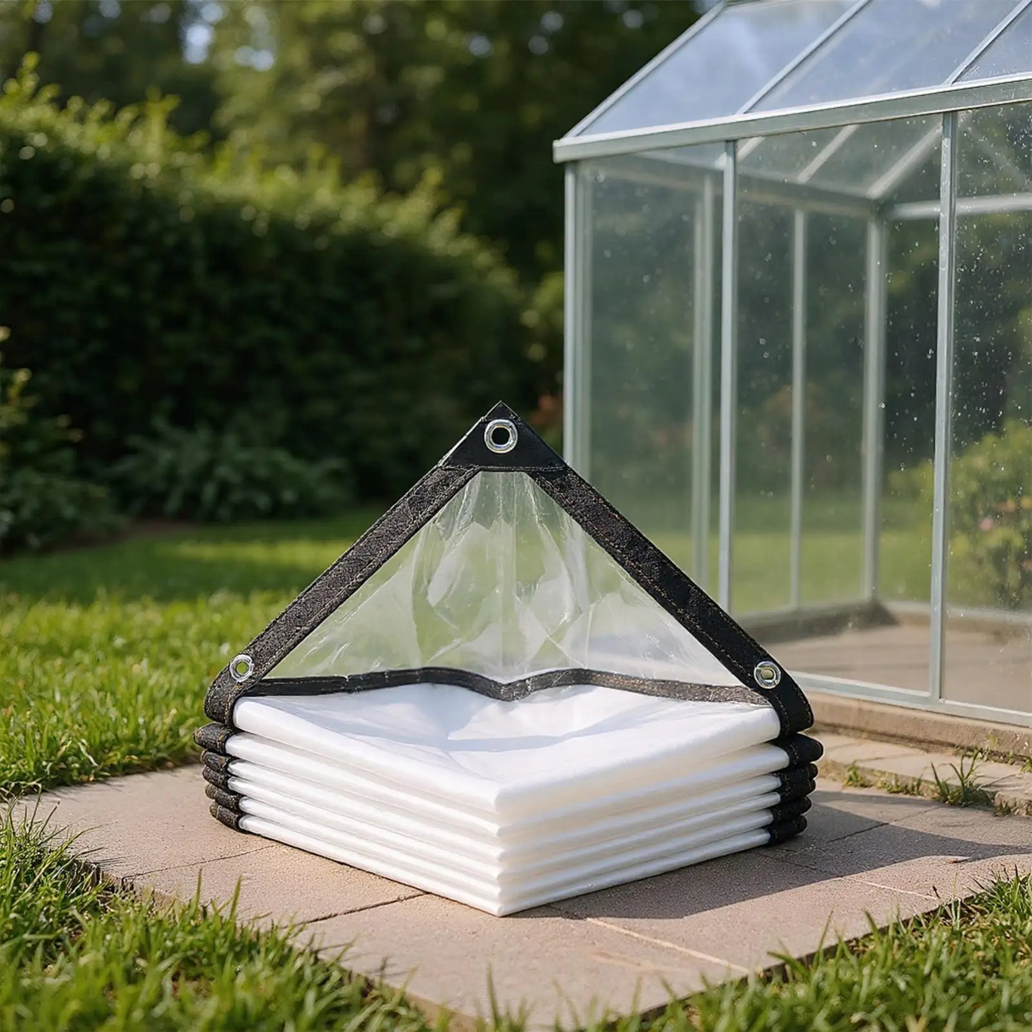 Heavy-Duty Clear PVC Waterproof Tarp | Patio Greenhouse Cover
