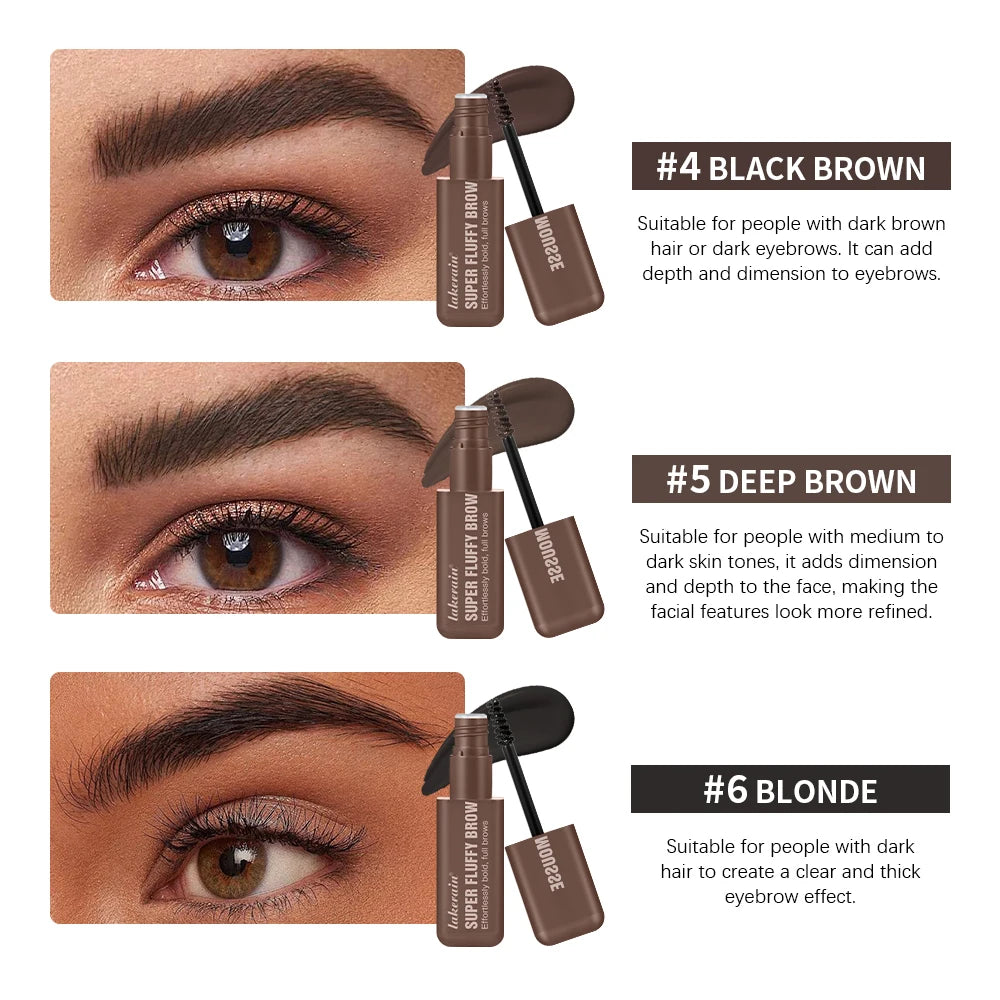 Brow Mousse Super Fluffy High Color Rendering Fill In The Sparse And Vacant Parts of The Eyebrows Smooth Super Fluff Thick Brow Peaceful Pleasures Health and Wellness