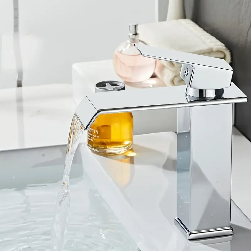 Waterfall Bathroom Faucet | 304 Stainless Steel Chrome Finish