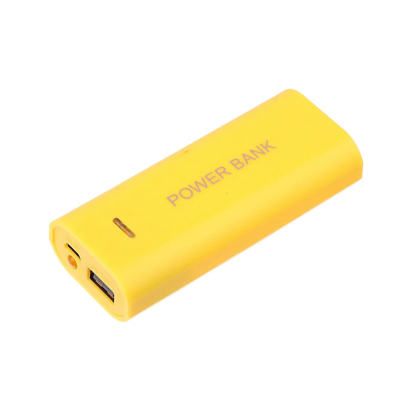 Portable Power Bank Case DIY 2Cell 18650 Battery Box For Smart Phone Charge 5V 1A For 18650 Battery With Indicator Light Peaceful Pleasures Health and Wellness Yellow