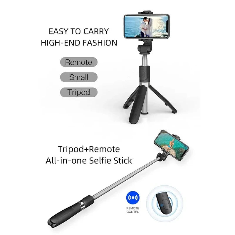 H1 Wireless Bluetooth Selfie Stick tripod monopod stand Phone holder for Outdoor travel 3 IN 1 Peaceful Pleasures Health and Wellness