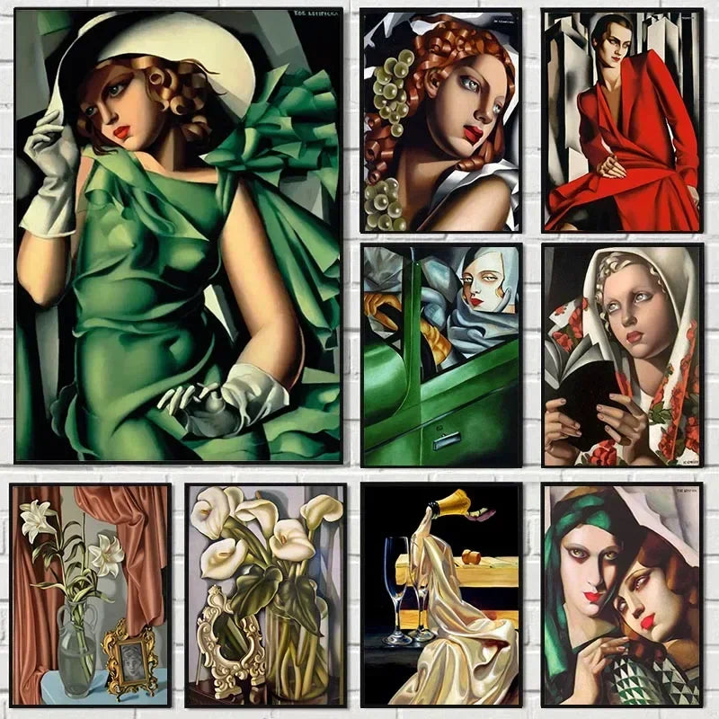 Tamara De Lempicka Posters Abstract Woman Art Canvas Painting and Prints Pictures for Nordic Living Room Aesthetic Decor Cuad Peaceful Pleasures Health and Wellness