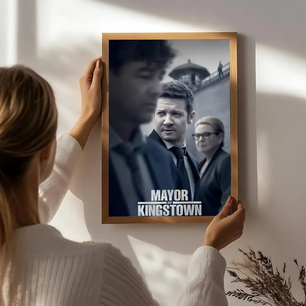 TV M-Mayor of Kingstown Poster HD Self Adhesive Waterproof Wall Art Ideal for Home Office Dorm Bedroom Great Gift Peaceful Pleasures Health and Wellness White7 50X70cmNoframe