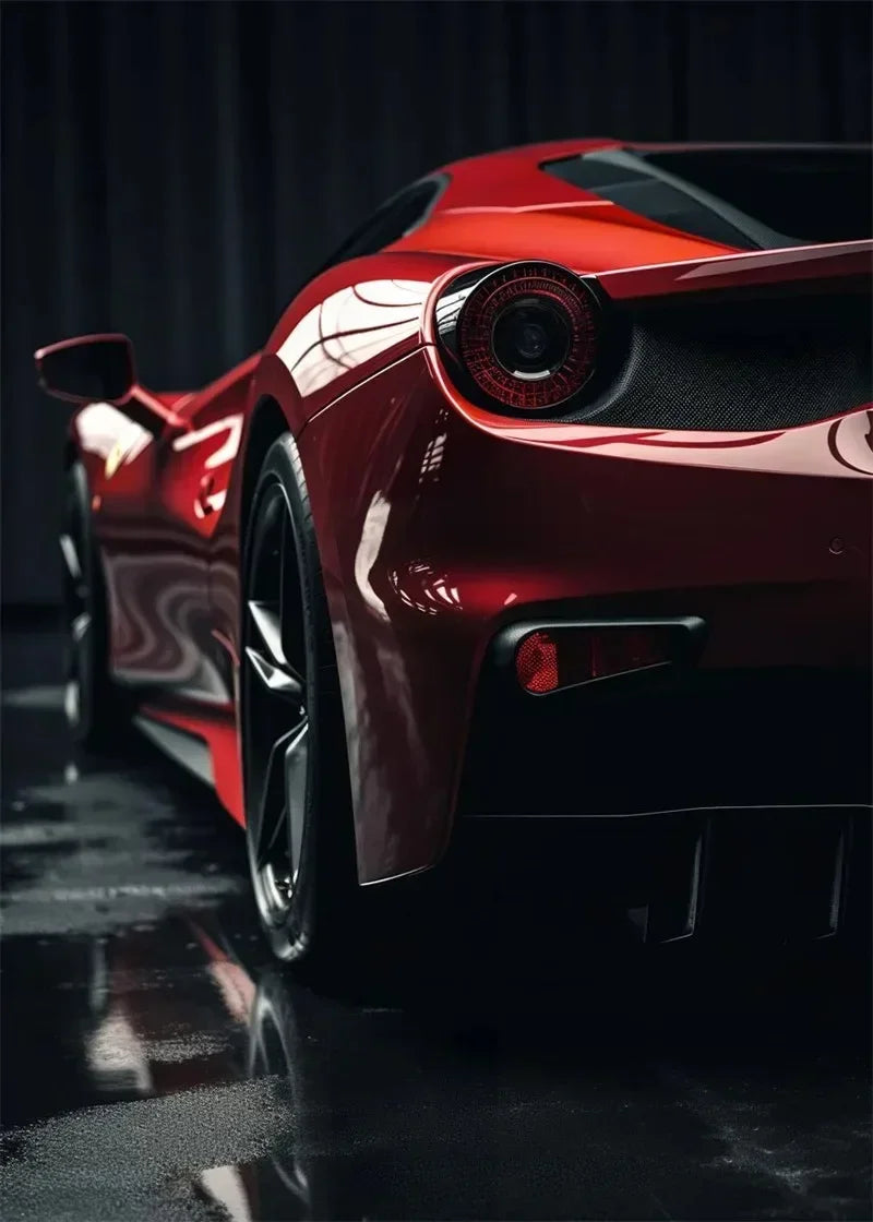 Black and white luxury car canvas super car canvas mural painting living room home aesthetics wall decoration art Peaceful Pleasures Health and Wellness