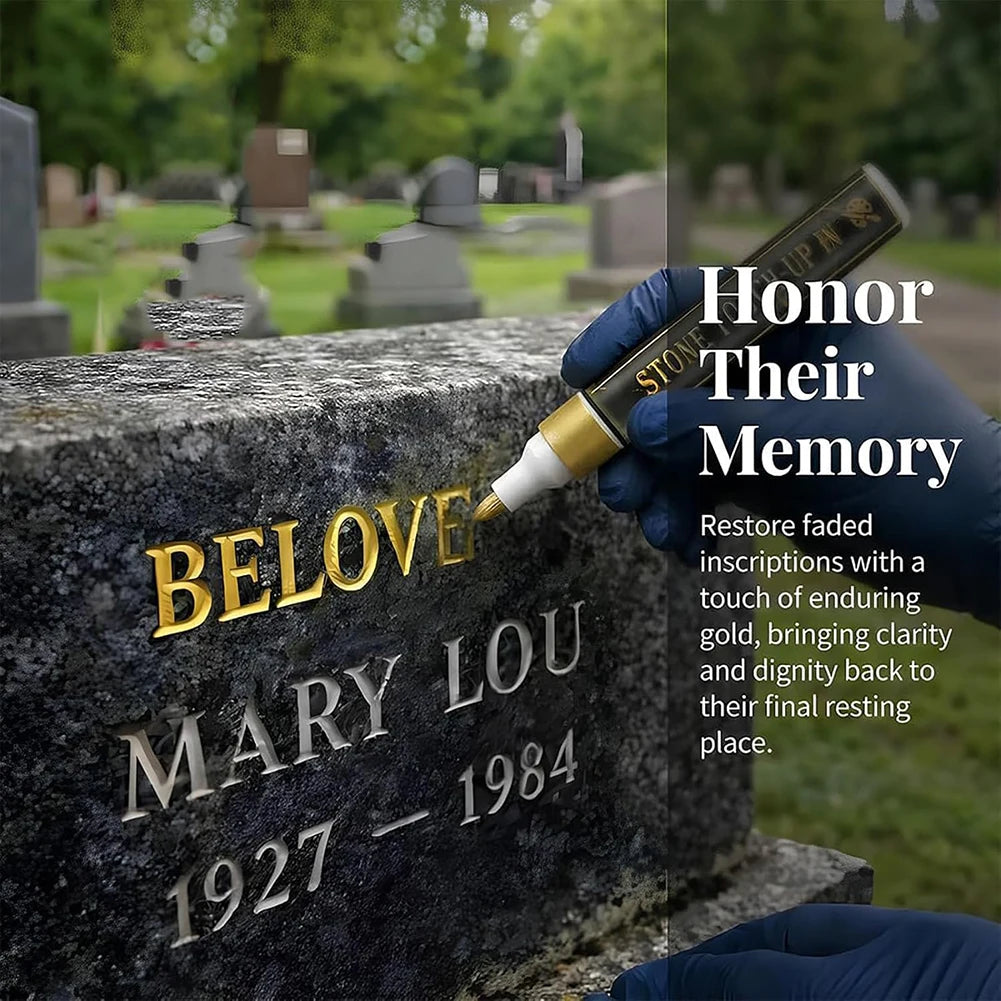 Waterproof Tombstone Marker Pen,Oil Based Specifically Designed For Stone Restoration Marker Pen,Stone Touch-Up Maintenance Pen﻿ Peaceful Pleasures Health and Wellness