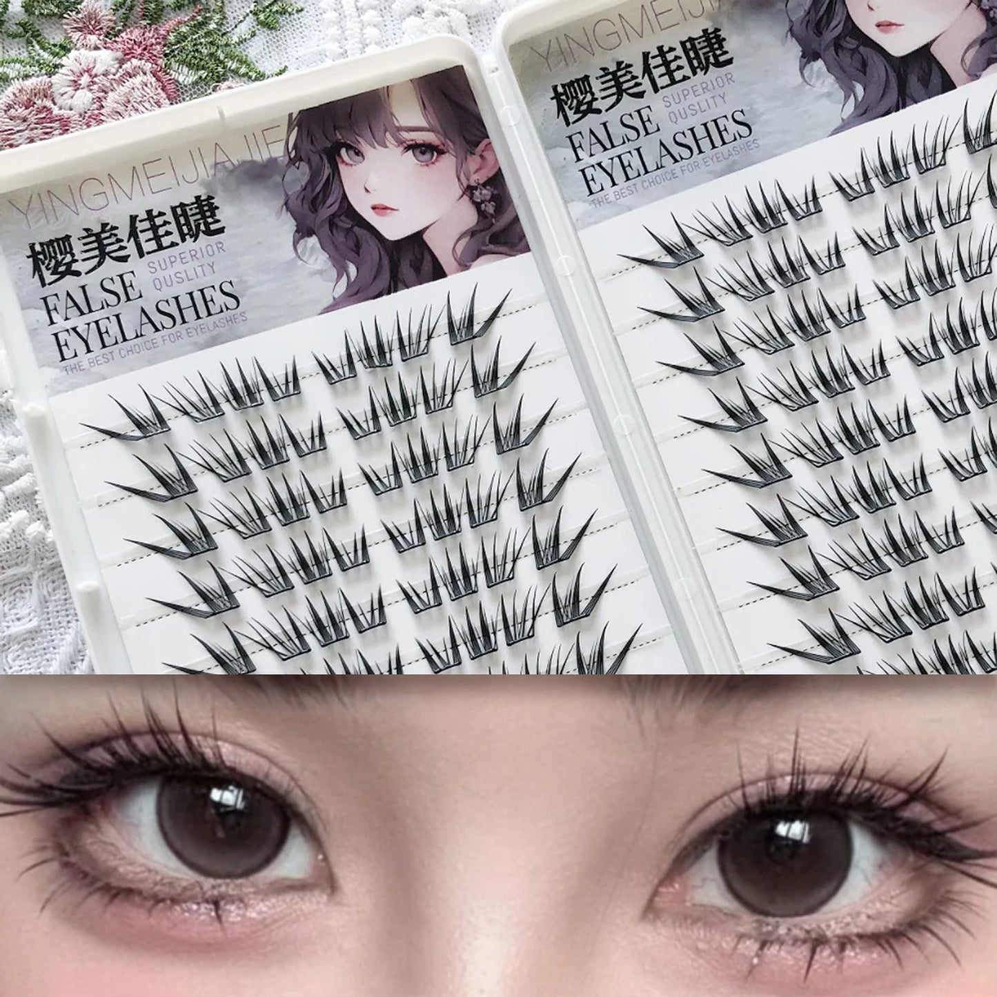 Fluffy Lazy Cat Comic False Eyelashes Korean Style Natural Look Curling Diy Eyelash Extensions For Women Daily Makeup & Party Peaceful Pleasures Health and Wellness