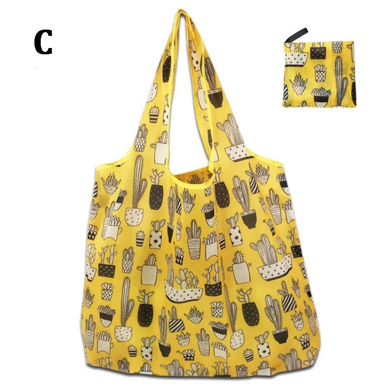 Reusable Foldable Grocery Tote Bags – Large Boho Washable