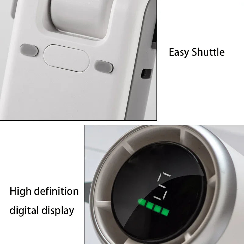 Lenovo Folding Handheld Fan Mini High-speed Digital Display Portable Desktop Usb Charging Hanging Camping Violent Turbo Fan Peaceful Pleasures Health and Wellness