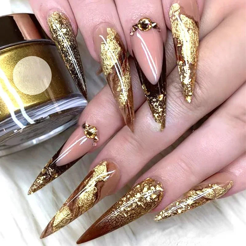 1 Box Imitation Gold Sliver Copper Foil Sequins Glitters Craft Leaf Flake Sheets Bulk Foil Paper for Gilding DIY Nail Art Decor Peaceful Pleasures Health and Wellness