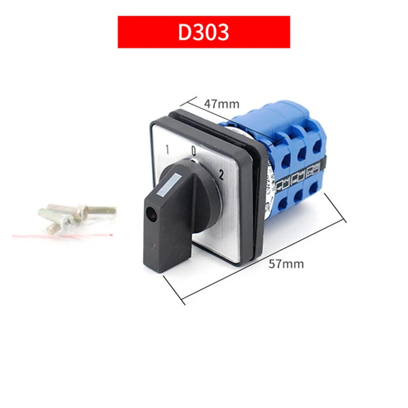 1Set CNC 3 Position 3 Knots Universal Changeover Switch 500V 20A 3 Poles Control Rotary Changeover Cam Switch Peaceful Pleasures Health and Wellness D303 0