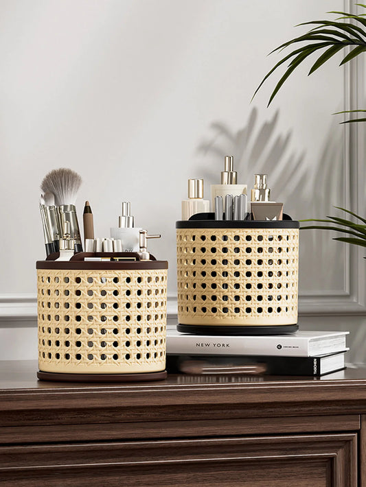 1Pcs Rotating Pen Container Multifunctional Desktop Organizer ‌Makeup Brush Holder for Stationery Storage Box Office Supplies Peaceful Pleasures Health and Wellness