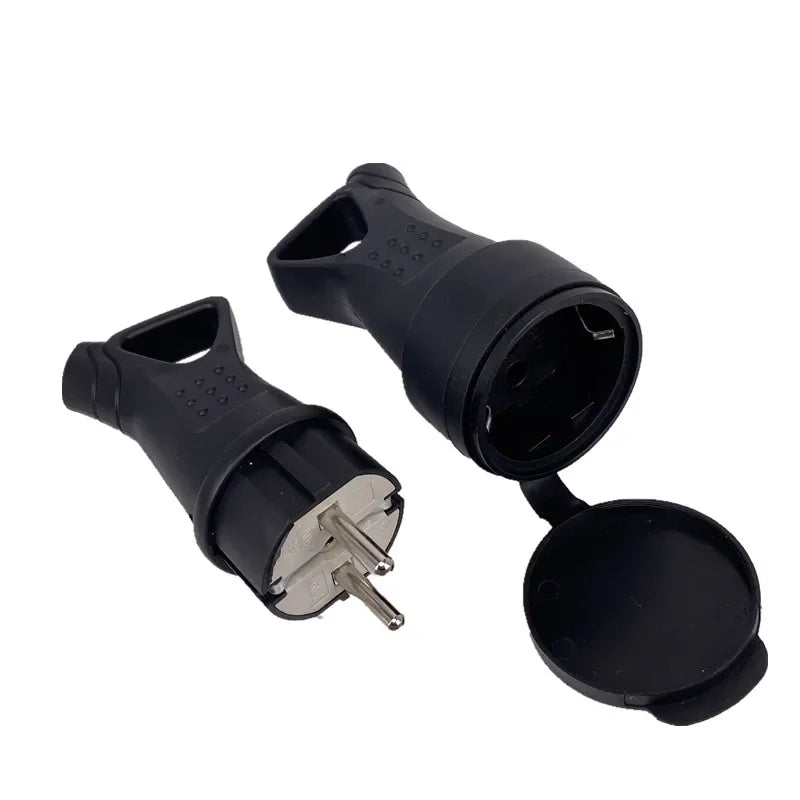 EU Waterproof Grounded Socket Plug IP54 16A 250V | DIY Connector