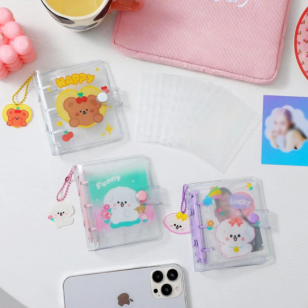 Cute Bear PVC Three Hole Loose Leaf Album Transparent Cartoon