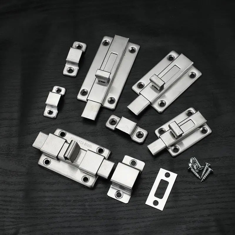 New Self-Elastic Latch Security Bolt Latch Anti-theft Spring Latches Stainless Steel Cabinet Hinges Furniture Supplies Hardware Peaceful Pleasures Health and Wellness