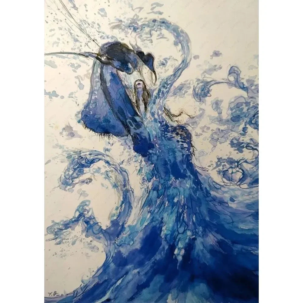 Yoshitaka Amano Final Fantasy Game Luxury Poster Waterproof Wall Art Printing Home Living Bed Room Bar Aesthetic Decor Peaceful Pleasures Health and Wellness