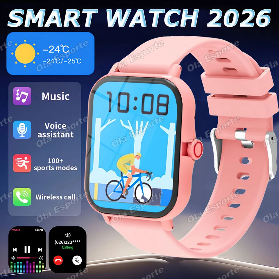 New Smart Watch Gps Tracking Bluetooth Call Message Alert Music Player Heart Rate Monitor Pedometer Smart Watch for Android IOS Peaceful Pleasures Health and Wellness Pink