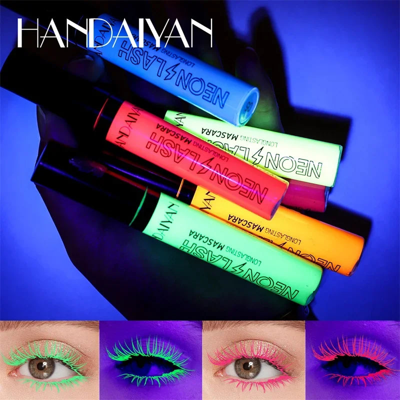 Neon Fluorescent Mascara – Waterproof, Fast Dry, Curling & Lengthening