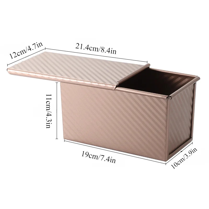 Pullman Loaf Pan with Lid – 1lb Non-Stick Carbon Steel Bread Pan