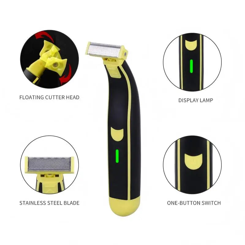 Waterproof washable hair trimmer with body beauty facial electric shaver, convenient facial hair and groin trimming tool Peaceful Pleasures Health and Wellness