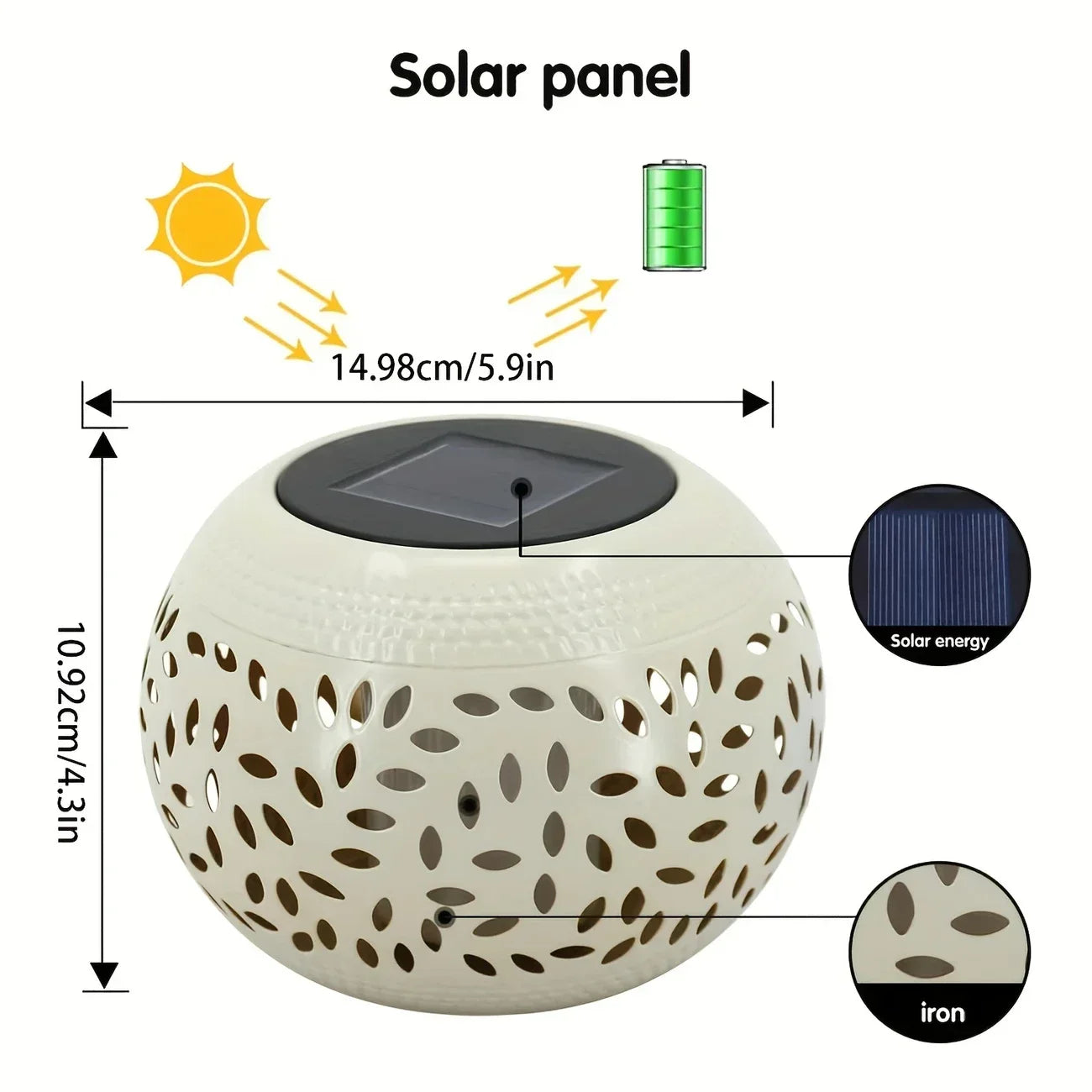 AISITIN Solar Hollow Metal Garden Lamp for Patio & Lawn
