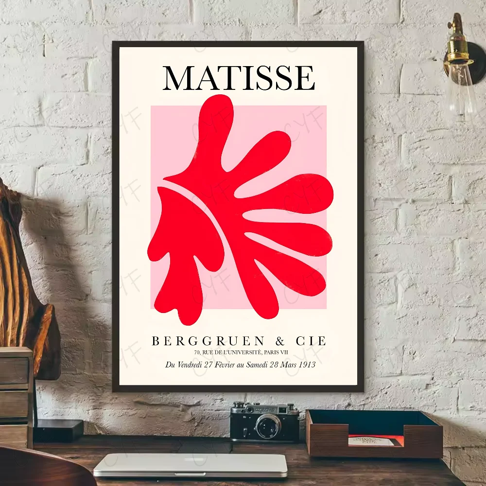 Abstract Pink Matisse Floral Art Poster | Waterproof Wall Décor Art Wall Poster Peaceful Pleasures Health and Wellness z12 40X50cmNoframe