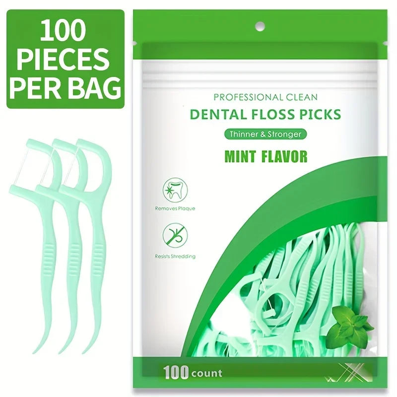 Mint Floss Picks Ultra-Fine Toothpick Sticks 100/300 Pcs