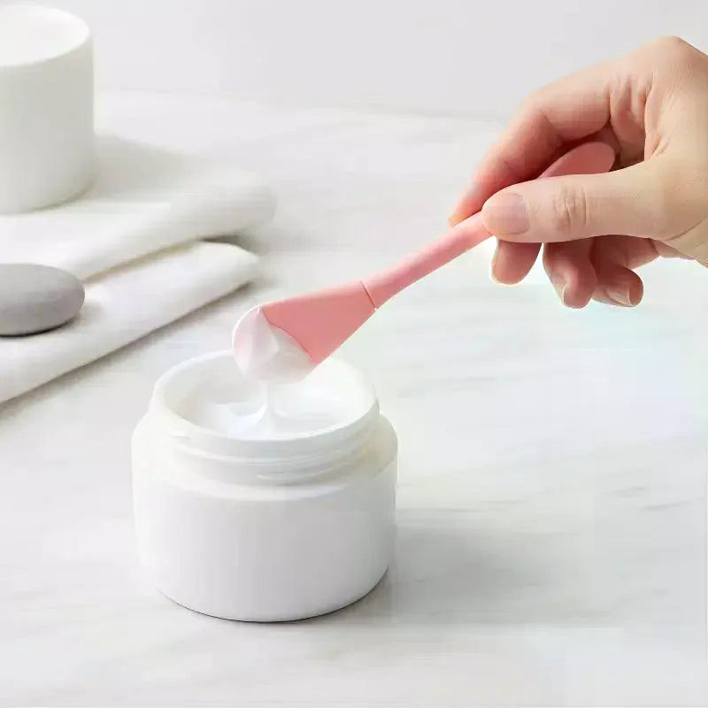 Double Head Dual-use Facial Mask Brush Silicone Facial Mask Stick With Scoop Facial Beauty Tool Peaceful Pleasures Health and Wellness