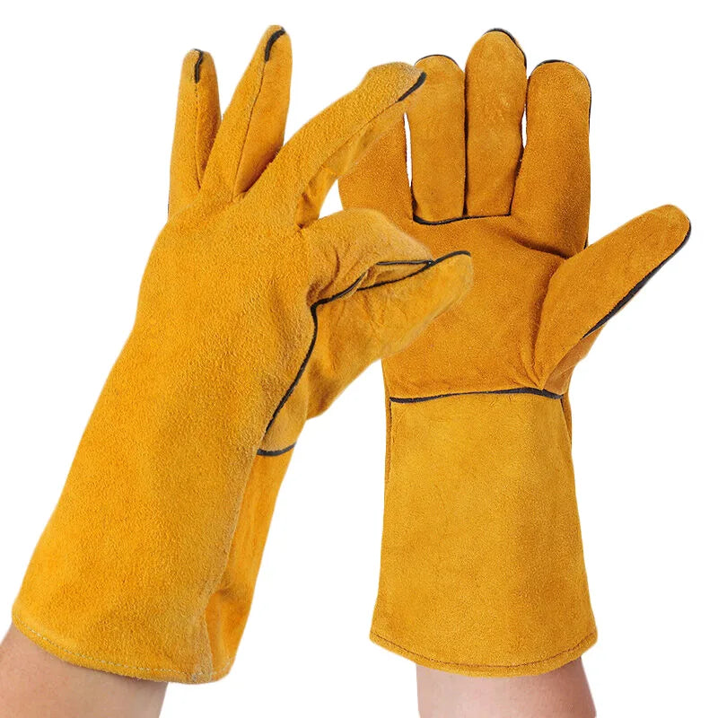 Long Leather Welding Gloves – Double-Layer Heat Resistant