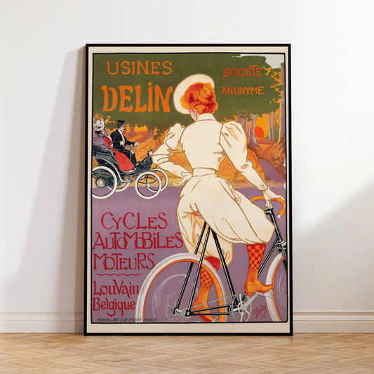 Retro Vintage Bicycle & Auto Canvas Wall Art Print Poster Canvas Wall Art Peaceful Pleasures Health and Wellness G5231 21x30cm Unframed