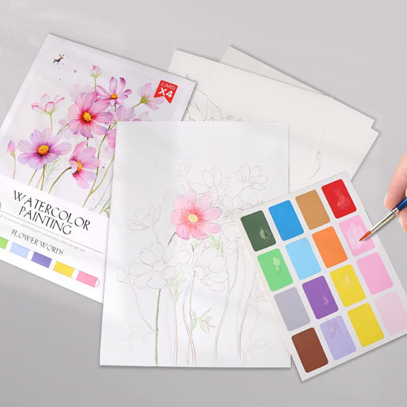 Bview Art Parent-child Gouache Painting Watercolor Pads DIY Coloring
