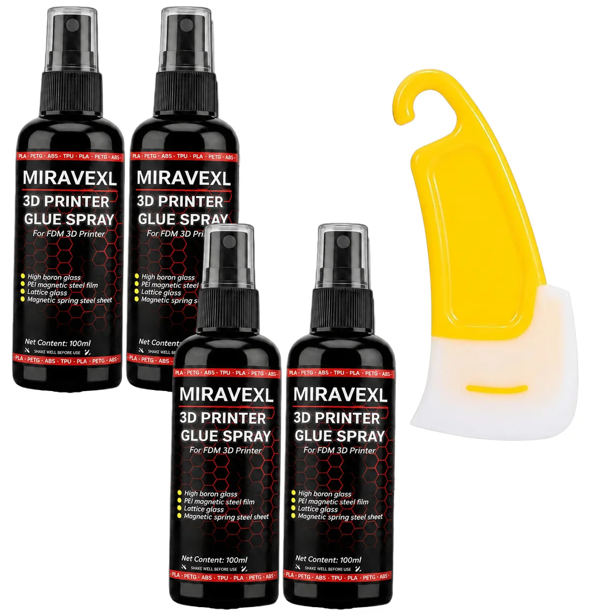 3D Printer Glue Spray & Scraper Set – FDM/SLA Bed Adhesion