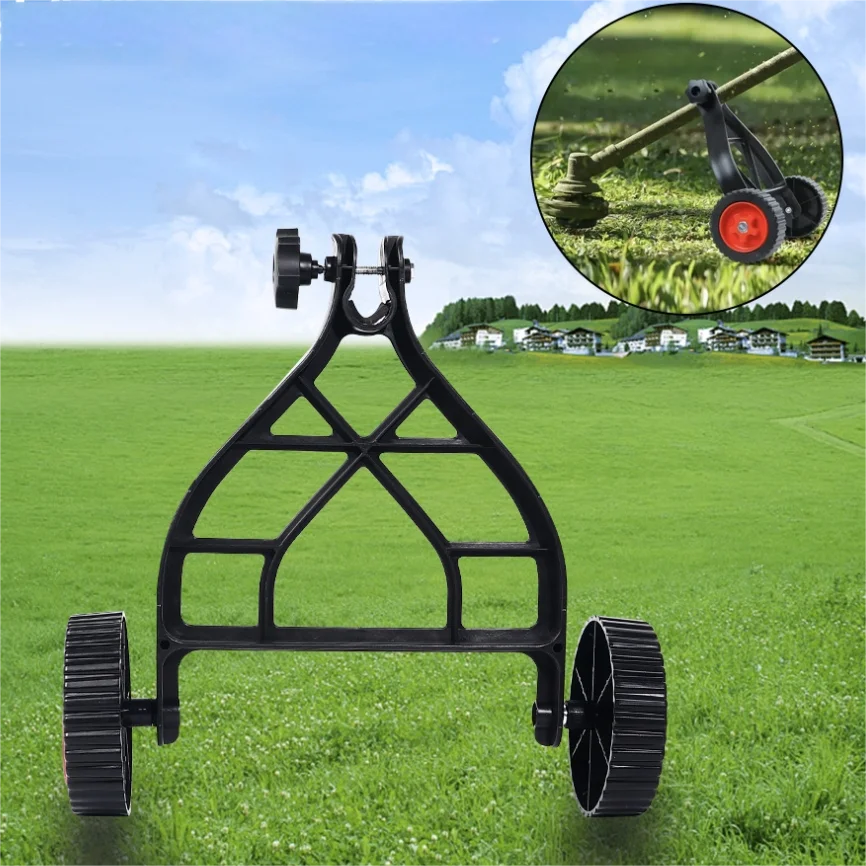 Universal Adjustable Lawn Mower Support Wheel: Portable Side-Mount Attachment for Trimmers & Grass-Cutting Tools Peaceful Pleasures Health and Wellness