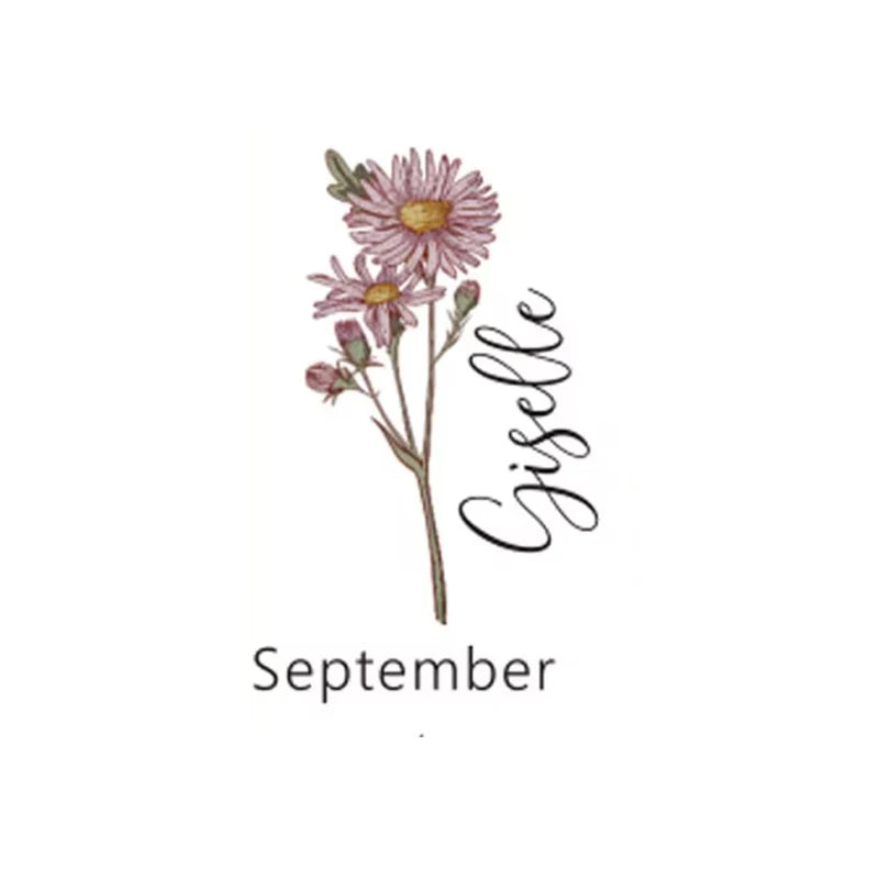 Personalized Name Birth Flower Glass Cup with Bamboo Lid Straw Birthday Gifts Wedding Bachelorette Party Bridal Shower Decorate Peaceful Pleasures Health and Wellness custom style 9 7.5x14.3cm
