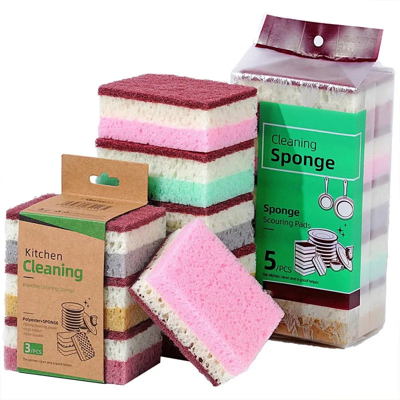 High density sponge cleaning cloth, dishwashing cloth, non greasy kitchen and catering supplies, sponge brush, pot and bowl Peaceful Pleasures Health and Wellness
