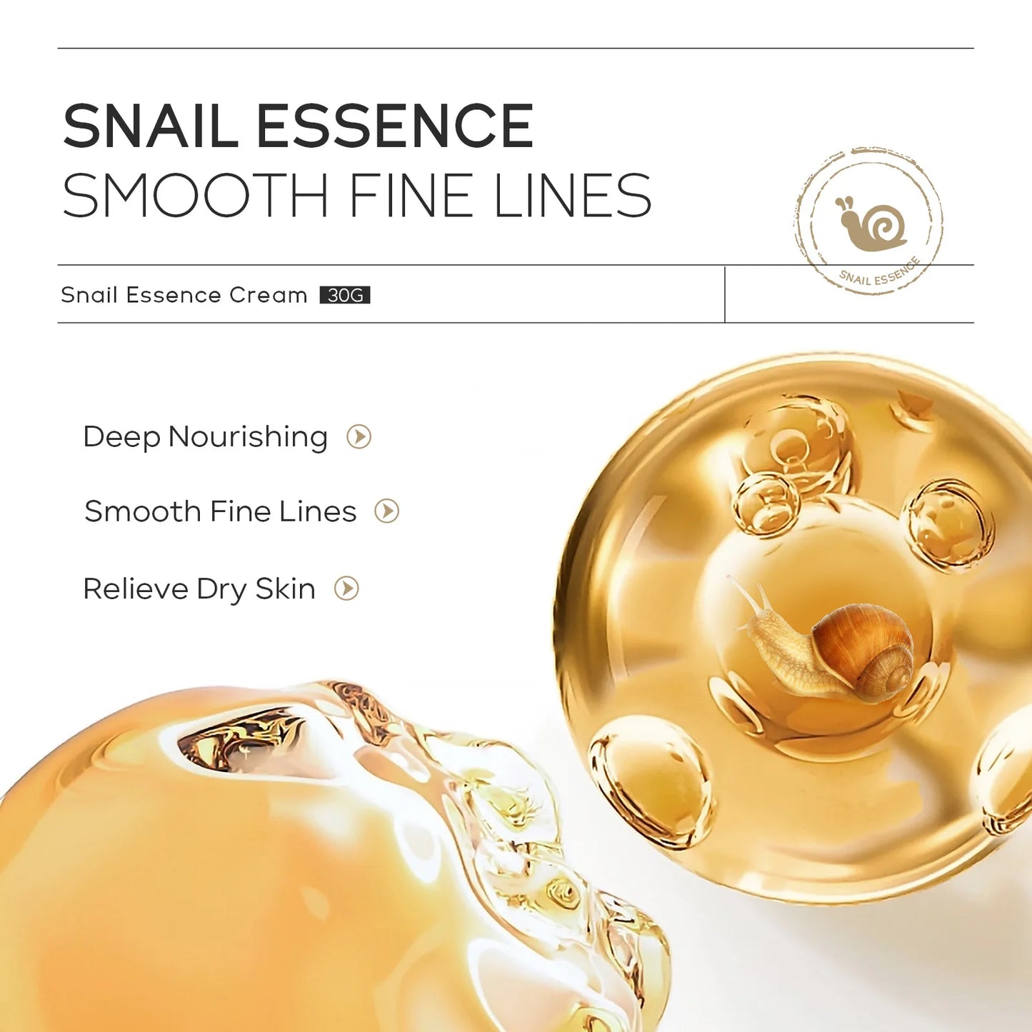 Snail Face Cream Beauty Products Anti-aging Essence Facial Wrinkles Remover Skincare Moisturizer 30g Snail Nourishing Cream Peaceful Pleasures Health and Wellness